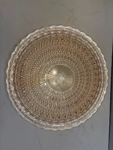 Jeannette rosa, Knöpfe & Schleifen/Urlaub, Servierplatte 13 3/4" Vertiefung Glas - Bild 1 von 5
