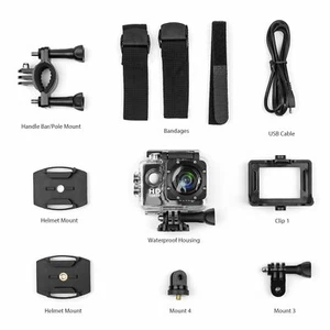 Wewdigi EV5000 Action Camera, 12MP 1080P 2 Inch LCD Screen, Waterproof Sports - Picture 1 of 5