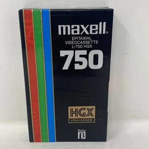 Ancienne cassette vidéo épitaxiale Maxell Betamax L-750 HGX neuve scellée vierge - Photo 1/3