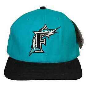 1990's Florida Marlins NWT Snapback Baseball Hat Cap Signed by Charles Johnson
