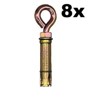 8 x M10 Eyebolt Shield Anchor Bolt Rawl Wall Fixing concrete brick masonry - Picture 1 of 1