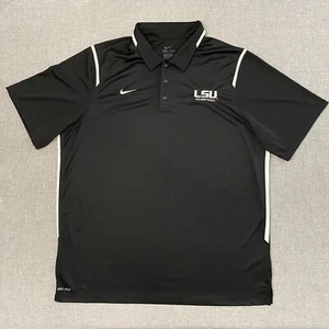 Nike Dri Fit Herren 2XL LSU Tigers Basketball Team schwarz ausgestellt Poloshirt - Bild 1 von 10
