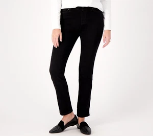Denim & Co. Plus Petite Easy Stretch Denim Jeans Black 14 New - Picture 1 of 2
