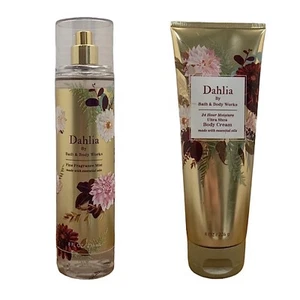 Dahlia Bath and Body Works Body Cream And Fragrance Spray Lot of 2 Items NEW - Picture 1 of 3