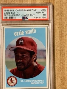 1989 Baseball Card Magazine Replicards Ozzie Smith Handcut PSA 10 Gem Mint pop 3 - Picture 1 of 3
