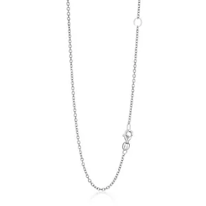Collar de cadena de cable ajustable de oro blanco liso de 14 K 1,5 mm 18""-20"" pulgadas de largo - Imagen 1 de 3