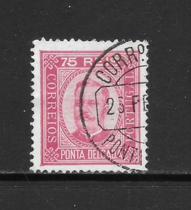 PONTA DELGADA SCOTT 7 USED F/VF - 1892 75r CARMINE - KING CARLOS - Picture 1 of 2