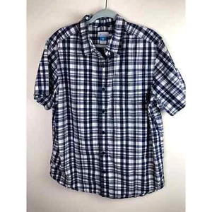 Columbia blue plaid button down Sz XL - Picture 1 of 4