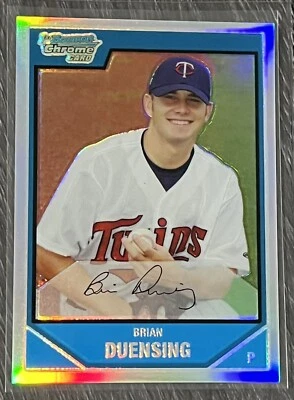 2007 Bowman Chrome Refractor #95 BRIAN DUENSING Rookie RC ⚾ Twins ⚾ #/500 ⚾ - Image 1 of 2