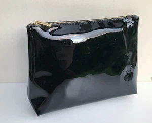 1x YSL Beauty Black Faux Patent Leather Makeup Cosmetic Bag. Prestige Pouch, NEW - Imagen 1 de 8