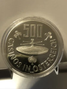 Casinos in Osterreich 500 Schilling Proof Token, 200 Anniversary Maria Theresa - Picture 1 of 3