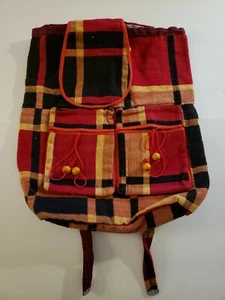 Vintage Thailand Hill Tribe Cotton Ceremonial Backpack Vibrant Colors Never Used - Picture 1 of 2