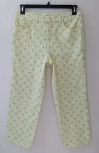 Talbots Womens Size 10 Floral Chino Capri Pants Cropped Capris Stretch Yellow - Picture 1 of 7