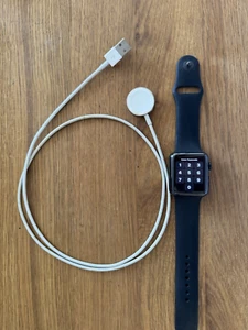 Apple Watch Series 3 42mm GPS + LTE Cellular Space grey alum, Black Sports Strap - Picture 1 of 15