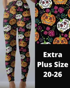 Calabaza Calavera de Azúcar Halloween DÍA DE LOS MUERTOS Mujer Leggings TC2 Ext Talla Grande - Imagen 1 de 5