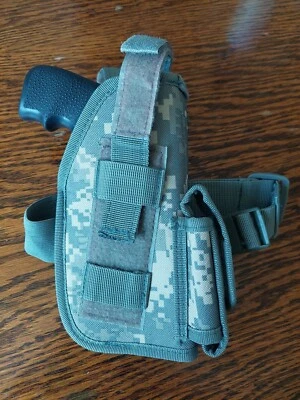 Fox SAS Tactical Leg Holster 5" Right Hand Nylon Olive Drab Green  Camo - Image 1 of 4