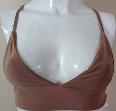 Sujetador Top Bralette Mujer BOOHOO Café Marrón Talla 4.Spandex Elastina Poliéster NUEVO. Foto 1 de 4