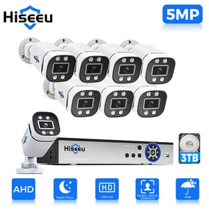 Hiseeu 5MP 8ch Wired Security Camera System 3TB HDD CCTV Camera Security System - Picture 1 of 10