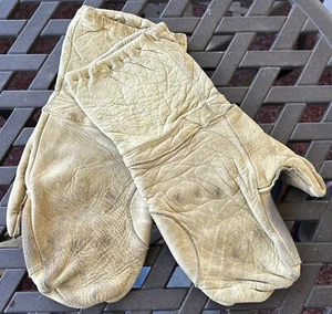 Heater Gloves Seattle Vtg Men’s Leather Mittens Riding One Size Light Tan - Picture 1 of 6