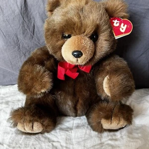 Vintage TY Beanie Buddy brauner Teddybär 1990 McGee Toy 5001 Plüsch mit Etikett - Bild 1 von 11