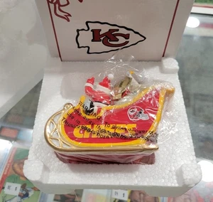 Kansas City Chiefs Danbury Mint Christmas Ornament 2008 Christmas Sleigh Santa - Picture 1 of 4