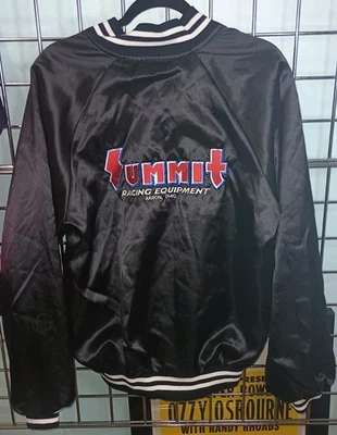 Summit Racing Jacket Men Sz L Black Silver Anniv. VTG MADE IN USA READ DESCRIP. - Image 1 of 4