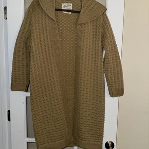 Cárdigan años 60 Mur Elen California tejido lana beige marrón claro texturizado - Imagen 1 de 6