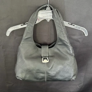 Jones New York Black Leather Shoulder Bag Purse Handbag - Picture 1 of 12