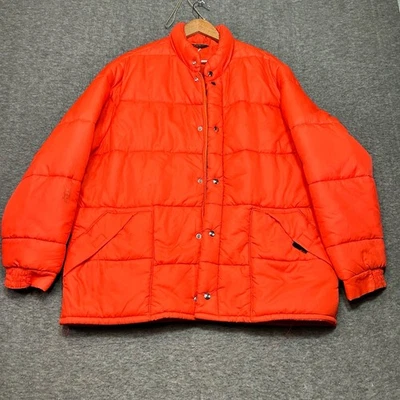 Chaqueta acolchada aislante naranja XL vintage JCPenney para hombre cálida al aire libre Foto 1 de 4