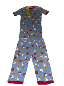 Joyond Girls summer cotton short sleeve pajama set blue 12Y ice cream - Picture 1 of 6