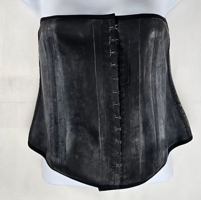 Corsé Entrenador de Cintura Ann Chery Talla Grande Negro Látex Ropa Gótica Prendas Moldeadoras Ajustadoras Foto 1 de 4