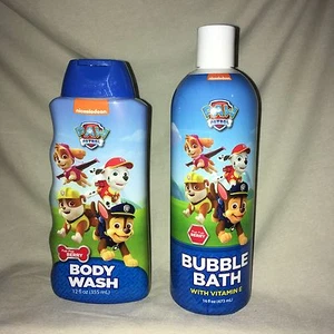 Lot Nickelodeon Paw Patrol 12 Oz Body Wash & 16 Oz Bubble Bath Berry Scent New - Picture 1 of 2