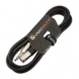 Macho XLR a Cable Jack Estéreo TRS 6.35mm / Balanceado / Cable audio 3m Negro - Imagen 1 de 2