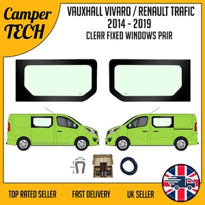 Vauxhall Vivaro 14 - 19 FIXED CLEAR/GREEN Windows with Bonding Kit And U-Trim - Picture 1 of 5