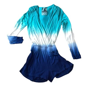 Young Fabulous & Broke Howell Romper Blue Ombre Surplice V-Neck XS 183i - Picture 1 of 10