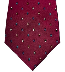 David Lawrence Mens Tie Red Geometric Silk Necktie Classic Vintage - Picture 1 of 9