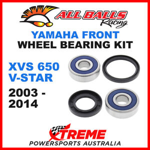 All Balls 25-1334 Yamaha XVS650 XVS 650 V-Star 2003-2014 Front Wheel Bearing Kit