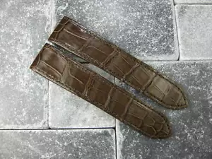 23 mm Alligatorleder Faltarmband Uhrenarmband CARTIER SANTOS 100 XL braun 38 mm - Bild 1 von 5