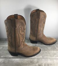 Redhead Men’s Cowboy Western Distressed Leather Pull On Boots Size 9.5 Wide