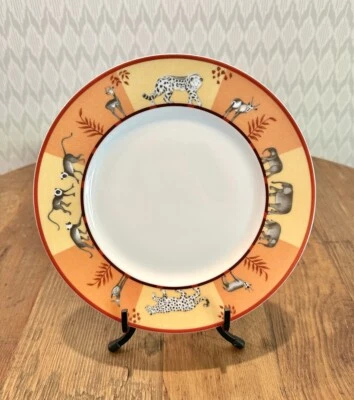 "Plato ensalada naranja porcelana 9"" HERMÈS Paris Africa NUEVO 6 disponibles" Foto 1 de 4