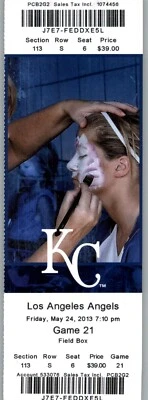 Boleto completo Los Angeles Angels vs Kansas City Royals 24/05/2013  Foto 1 de 2