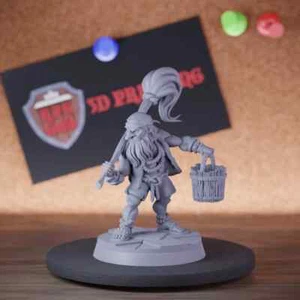 Cleaner Townfolk Miniature Peasant Mini DnD 5e TTRPG Pathfinder - Picture 1 of 8