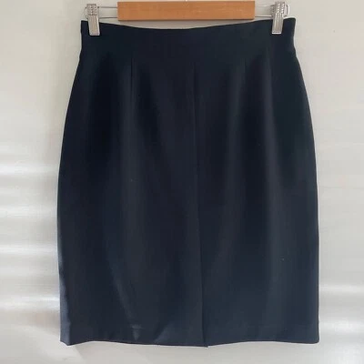 Emanuel Ungaro Black Pencil Mini Skirt Women's 10 Office Career Quiet Luxury - Image 1 of 4
