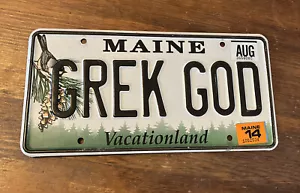 Maine Vanity License Plate GREK GOD GREEK Hercules - Bild 1 von 6