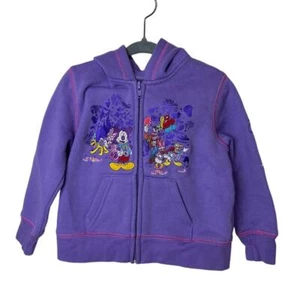 Vintage Disney World Hoodie Girl's 2XS Purple Full-Zip Long Sleeve Y2k Sports - Picture 1 of 6