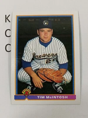 1991 Bowman Baseball #36 Tim McIntosh Milwaukee Brewers - Image 1 of 2