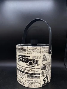 MCM Mad Men Ice Bucket Newspaper Advertising Irvinware USA Black White READ - Picture 1 of 12