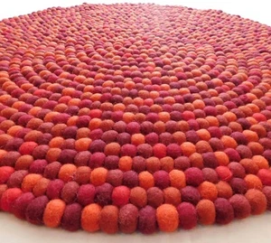 80 CM Felt Rug Carpet-100% Natural Wool Felt Rug Carpet-Felt Rug Bowl Pom Carpet - Picture 1 of 3