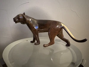 Loet Vanderveen Bronze Rare Tiger Sculpture-Brown Speckled Patina - Picture 1 of 4