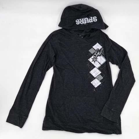 SPURS Sweater Womens Medium Black NBA Basketball Hoodie Pullover Ladies Cover